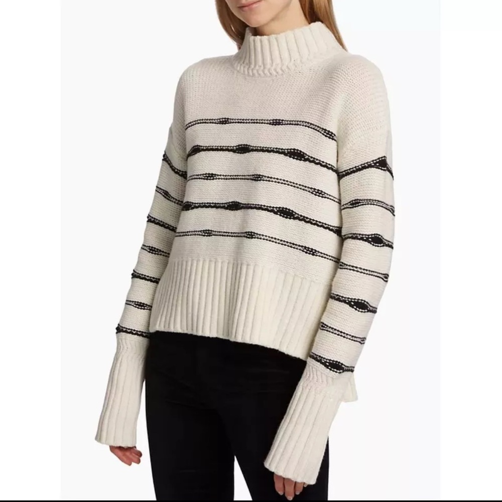 BRAND NEW WITH TAGS VERONICA BEARD
Viori Wool-Blend Striped Sweater Mock neck L